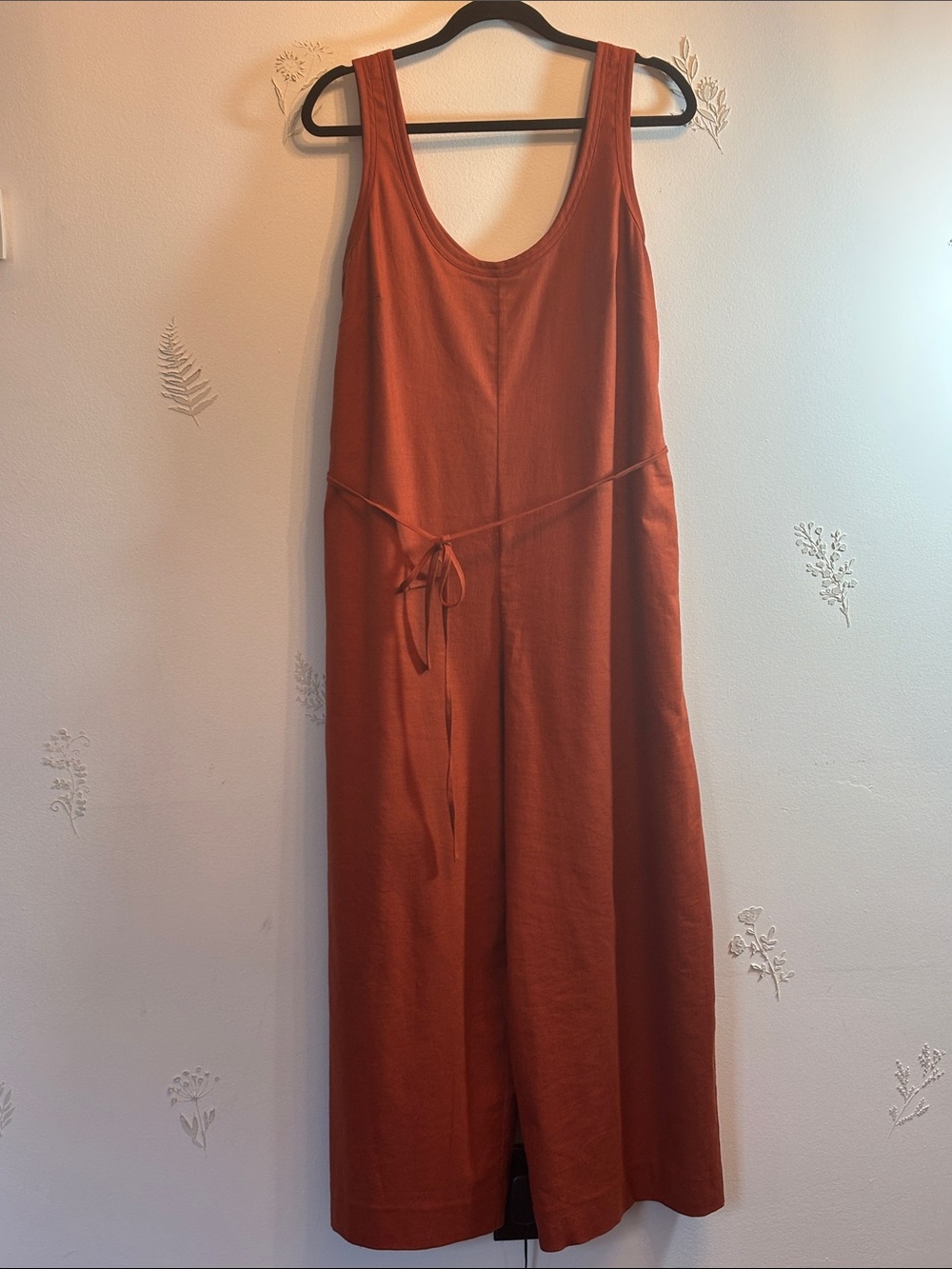 Banana Republic Rust-Orange Sleeveless Wide-Leg Jumpsuit